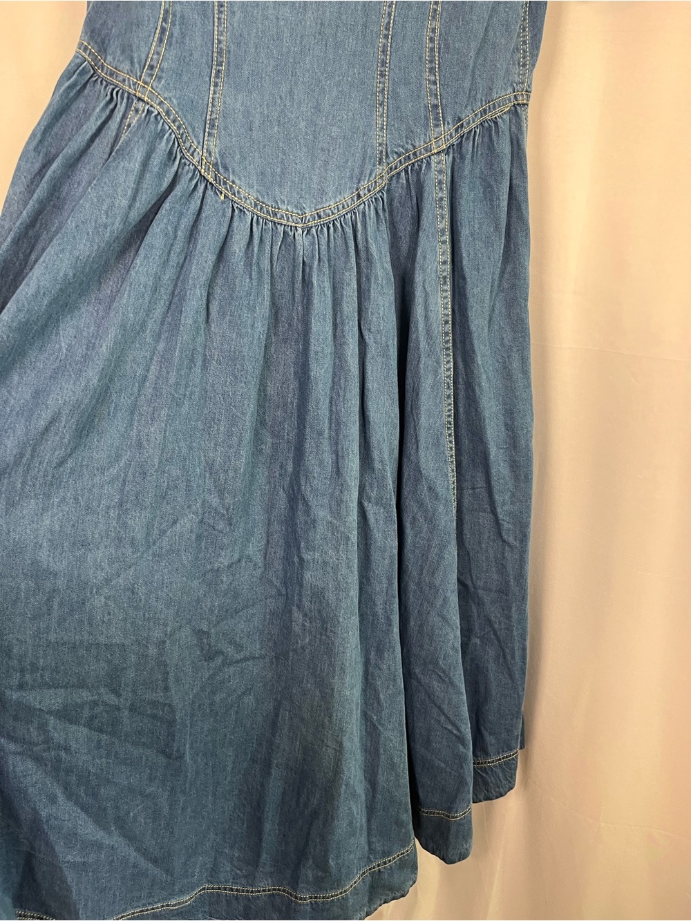 Anthropologie Pilcro short sleeve denim western midi button shirt dress sz 10 - Picture 8 of 9